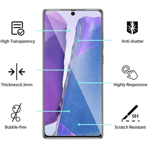 Wholesale 3D Tempered Glass Full Screen Protector with Working Adhesive In Screen Finger Scanner for Galaxy Note 20 (Clear)