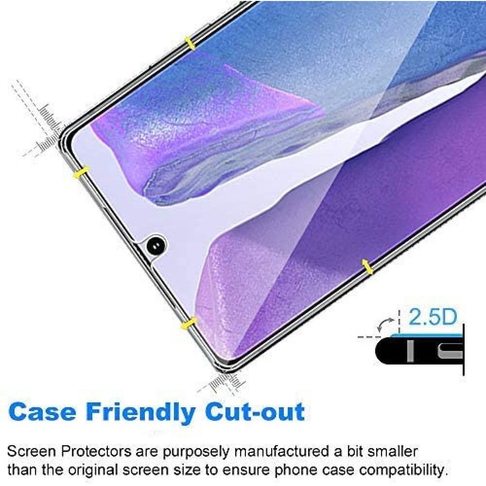 Wholesale 3D Tempered Glass Full Screen Protector with Working Adhesive In Screen Finger Scanner for Galaxy Note 20 (Clear)